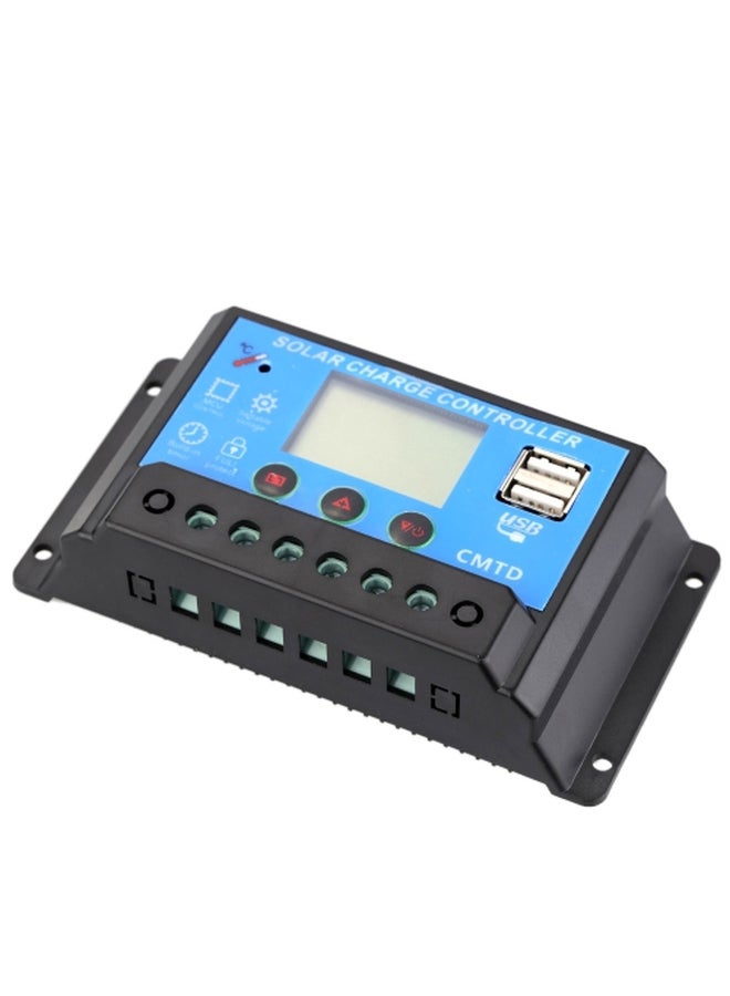 Solar Charge Controller With LCD 12V/24V Black/Blue 13x2.5x6.8centimeter - Image 3