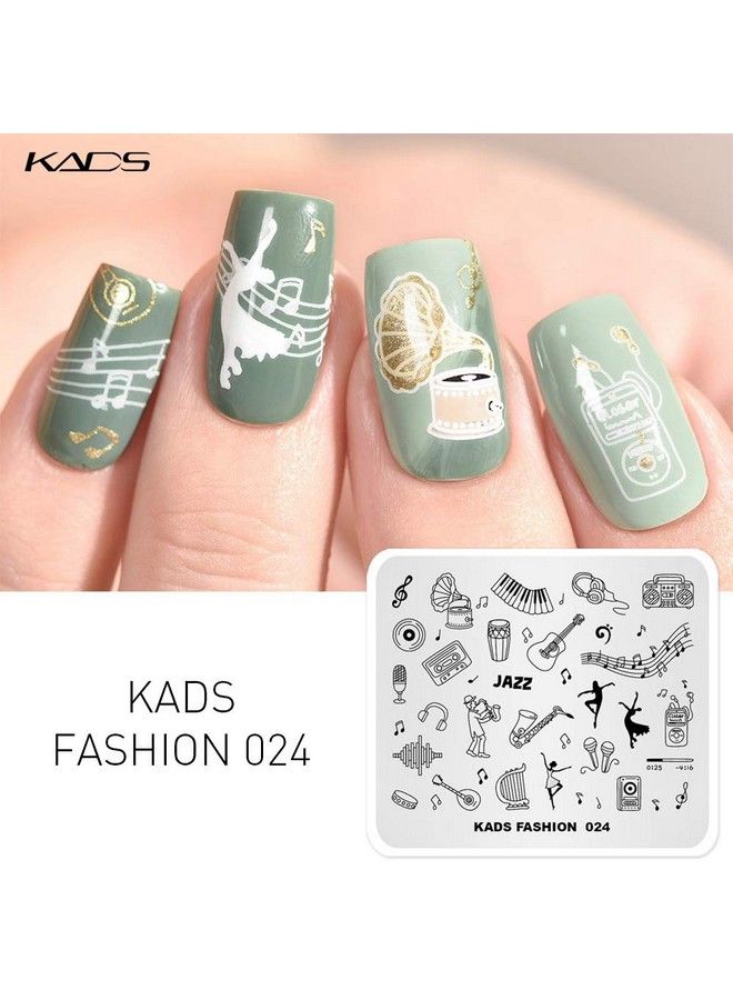 KADS Nail Art Image Stamping Plates Guitar Pattern Music Fashion Image Plates Diy Manicure Template(Fa024) - Image 5