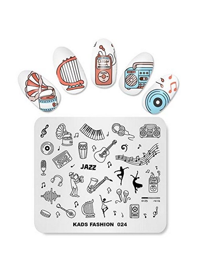 KADS Nail Art Image Stamping Plates Guitar Pattern Music Fashion Image Plates Diy Manicure Template(Fa024) - Image 3