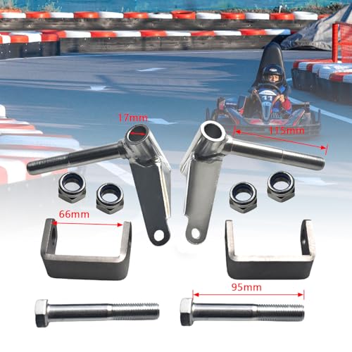 QASKEHKT Steering Spindle Bracket Set 5/8" Axle Kingpin 4-1/2" Long for Go Kart 212cc 196cc 6.5hp 13hp 15hp 420cc 301cc Manco Azusa Yerf-Dog Right and Left - Image 2