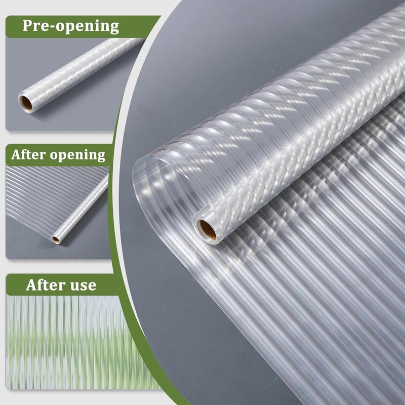 CREON Fluted Window Privacy Glass Film Reeded Window Film,Office Home Privacy 3D Fluted Frosted Sticker (40X182/Cm, Fluted Frosted Film)-Self-Adhesive - Image 2