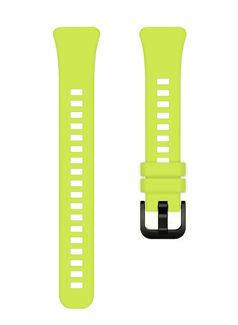 CATANES Huawei Band 6 / Honor Band 6 Fitness Tracker Replacement Silicone Band Adjustable Waterproof Smart Watch Strap with Buckle Neon Green  - Image 1