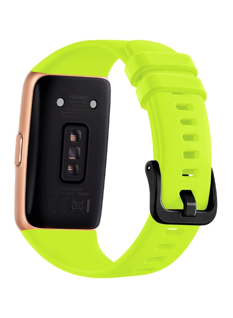 CATANES Huawei Band 6 / Honor Band 6 Fitness Tracker Replacement Silicone Band Adjustable Waterproof Smart Watch Strap with Buckle Neon Green  - Image 3