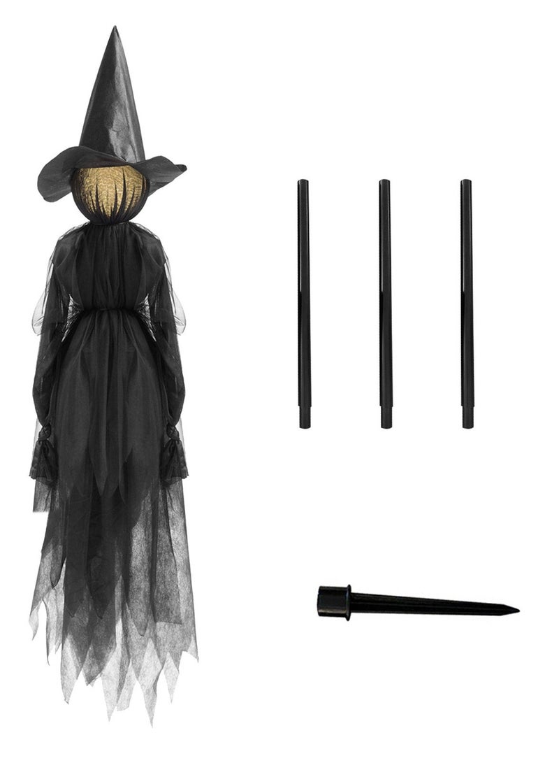 جورونب ديكورات العطلات الخارجية، أضواء صراخ بالحجم الطبيعي للساحرات مع أوتاد، ساحرات ممسكين بأيديهن في الهواء الطلق للحديقة المنزلية أو الحديقة أو الحفلة (قطعة واحدة) - Image 1