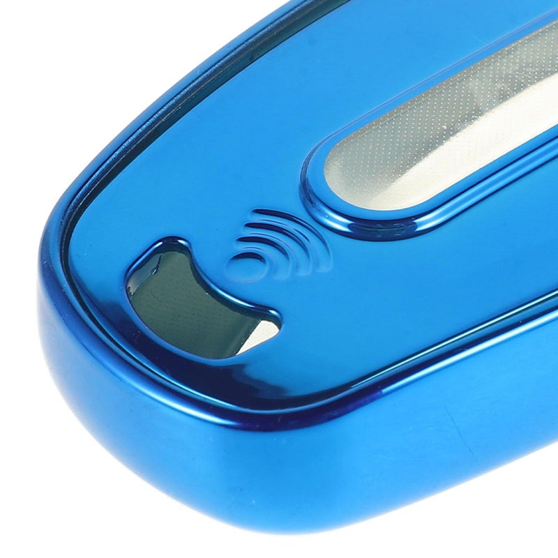 TPU Car Key Fob Cover Blue Protective Case Mid Size Sedan Compact SUV Scratch Resistant Flexible Shockproof Key Tag - Image 4