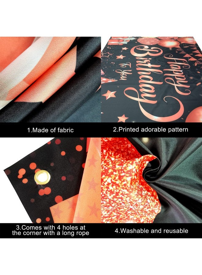 KATCHON Xtralarge Rose Gold Happy Birthday Banner 72X44 Inch Happy Birthday Decorations For Women Happy Birthday Backdrop For Girls Rose Gold Birthday Decorations Birthday Banner For Women - Image 5