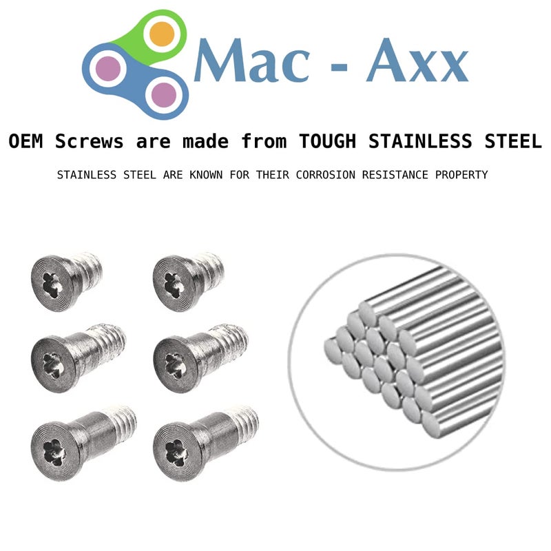 Mac-Axx Bottom Rubber Feet(4 Pieces) & Bottom Screws(6 Pieces) Compatible with MacBook Pro(Retina Display) with Touch Bar, Model No. A1989, Color: Silver - Image 5