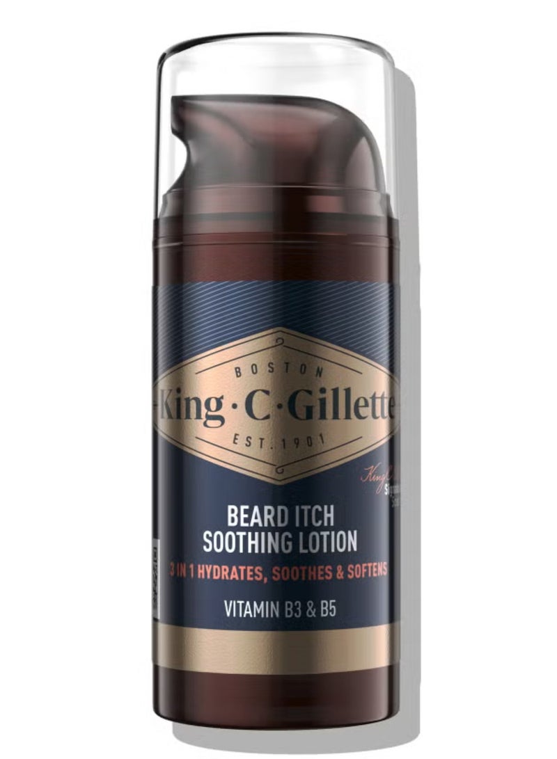 King C. Gillette BEARD ITCH SOOTHING LOTION 3 in 1 hydrates , soothes , softens  100ML - Image 1