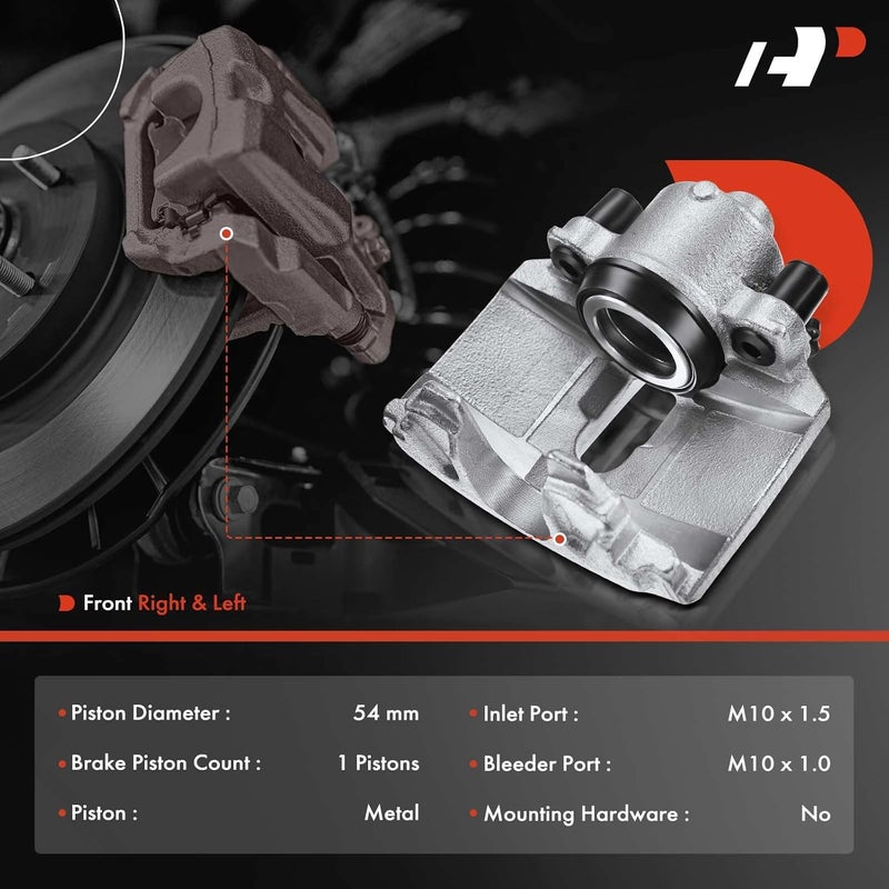 A-Premium Disc Brake Caliper Assembly for Audi and Volkswagen Models - Front Side - Image 2