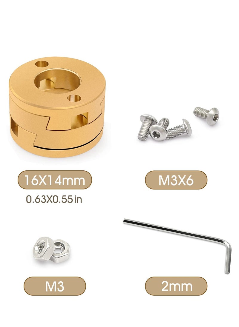 Generic Brass Z Axis Coupler, Upgrade Oldham Coupling Couplers Compatible with VzBot, for Creality Ender 3 Pro V2 CR-10 CR-10S Pro 3D Printer Accessory T8 Lead Screw Hotbed(Pack of 2)  - Image 5