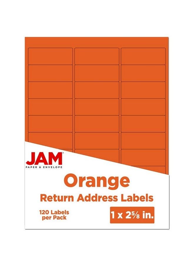 JAM Paper Return Address Labels Standard Mailing 1 X 2 5 8 Orange 120 Shipping Labels Pack  - Image 1