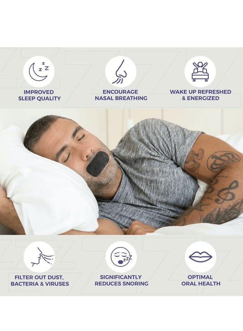 30 Pack Anti-Snoring Mouth Tape Strips - Ultra Breathable u0026 Hypoallergenic for Sleeping, Sports - Upgraded Adhesive, Gentle Comfort, Secure Night Hold