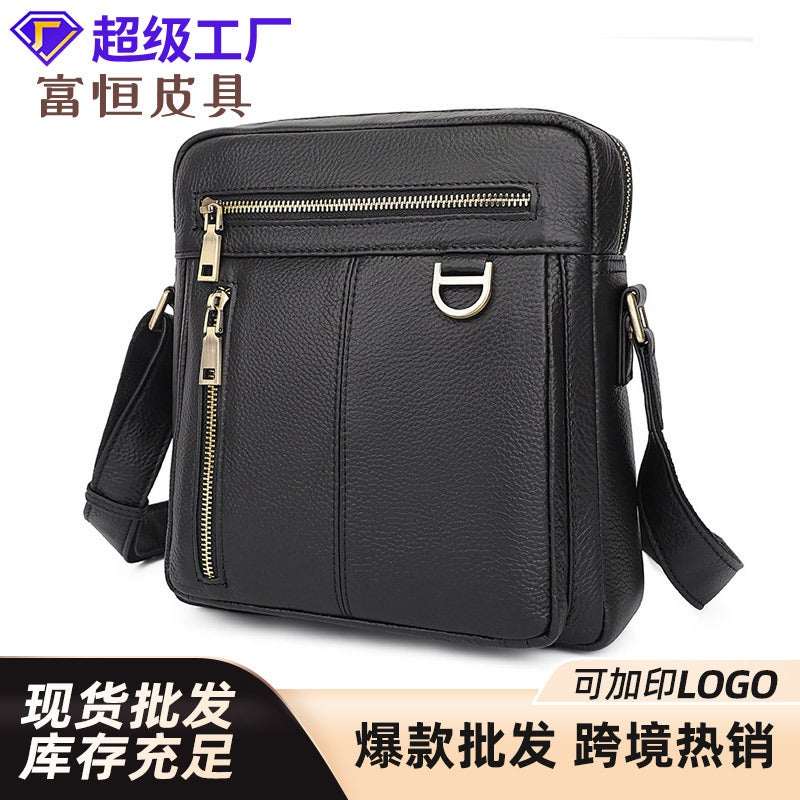 Casual Leather Messenger Bag Men'S Factory First Layer Cowhide Men'S Bag 11 Inch Ipad Shoulder Bag - Image 2