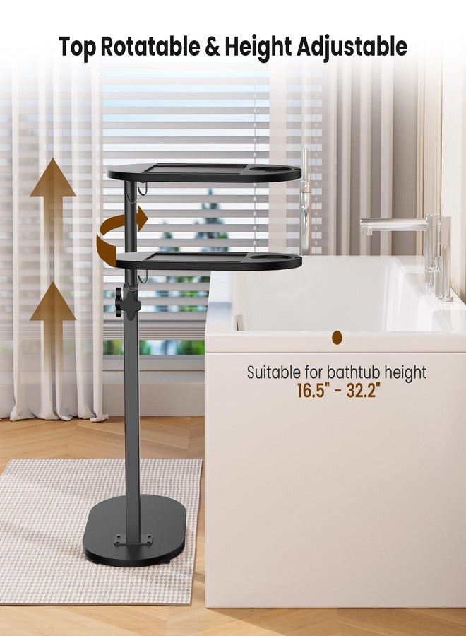 Sunnacate Bamboo Bathtub Table with Adjustable Height, Freestanding Bath Tray Caddy Board Tub Organizer, House Warming Gift, New Home, Anniversary Wedding Gifts, Bridal Shower Gift for Women - Image 4