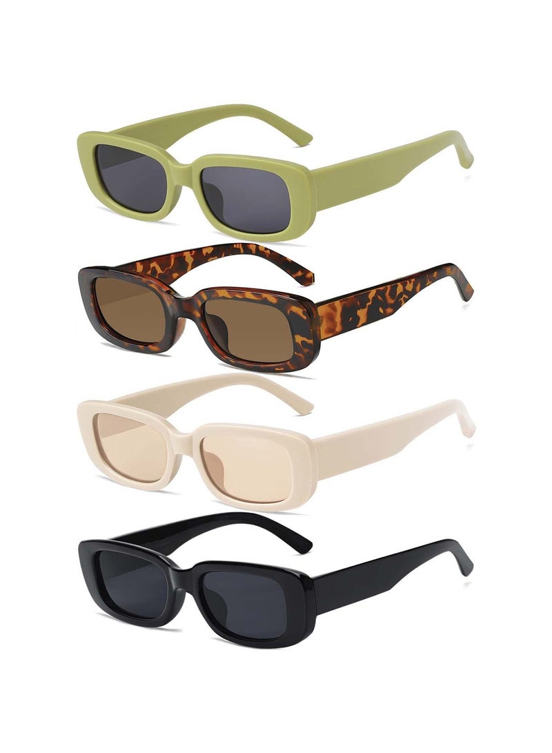 SYOSI Retro Rectangle Sunglasses Women and Men Vintage Small Square Sun Glasses Protection Glasse, Protection Glasse, Vintage Driving Glasses 90s Fashion Narrow Square Frame - Image 1