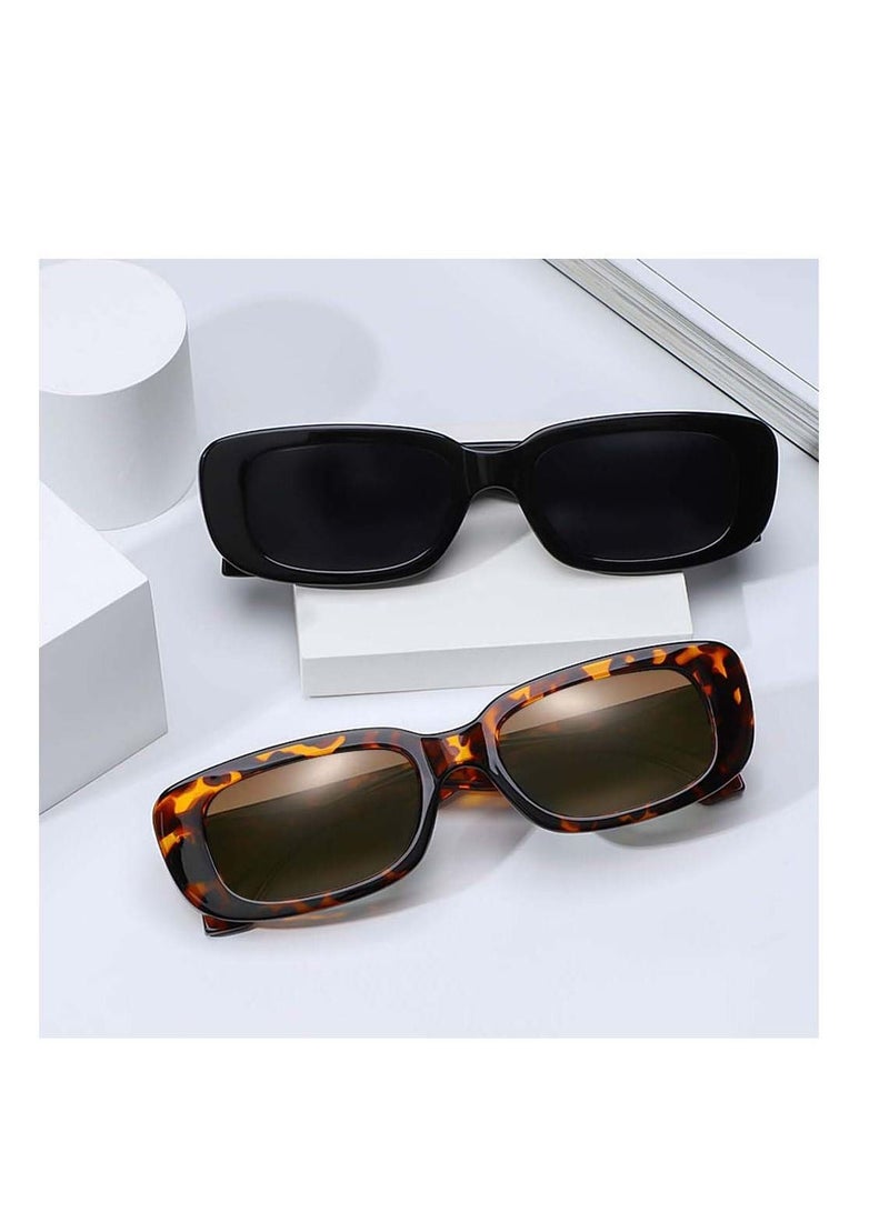 SYOSI Retro Rectangle Sunglasses Women and Men Vintage Small Square Sun Glasses Protection Glasse, Protection Glasse, Vintage Driving Glasses 90s Fashion Narrow Square Frame - Image 5