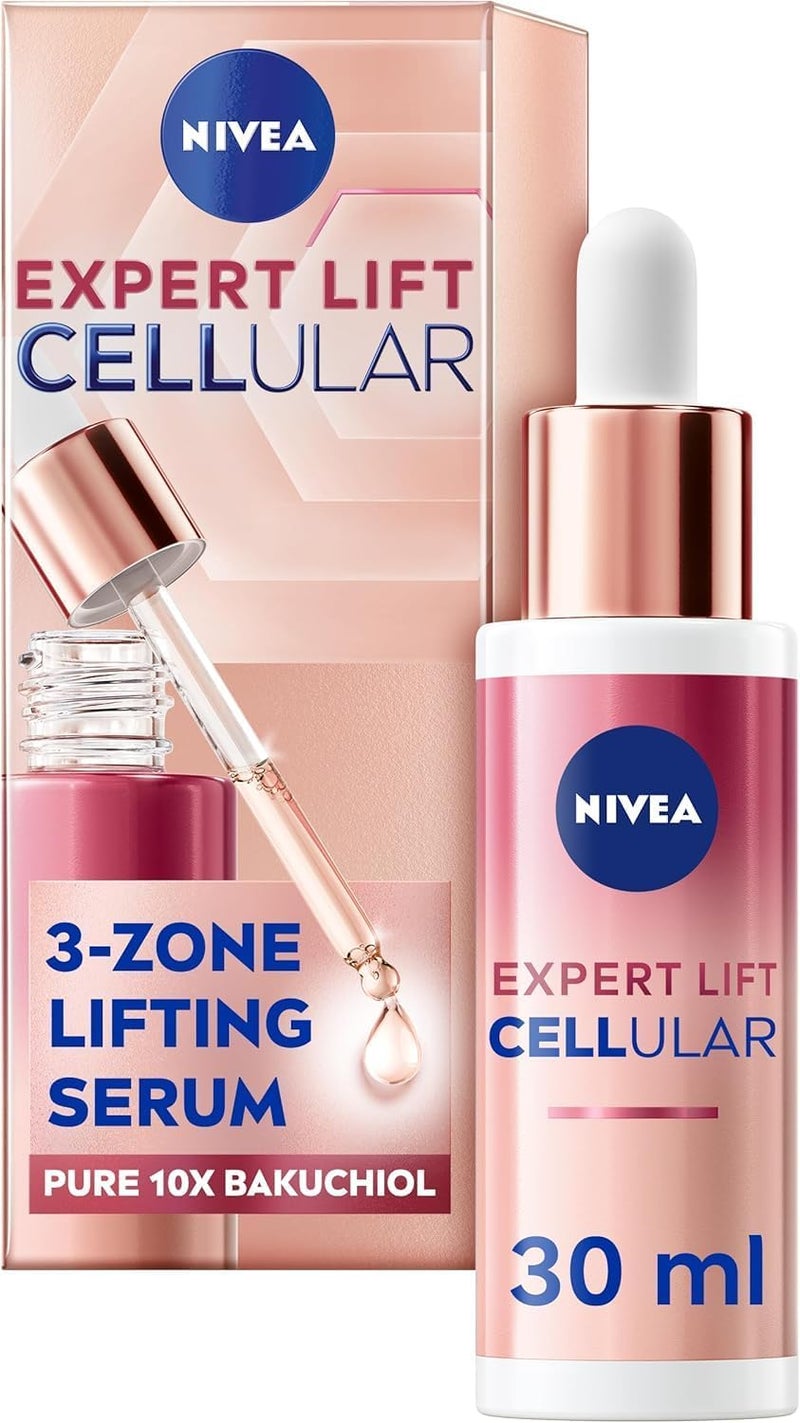 NIVEA Cellular Expert Bakuchiol Lifting Serum 30ml Face Serum with Pure 10x Bakuchiol Visibly Reduces Wrinkles Lifts Contours and Tightens Skin