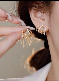 Elegant Gold Plated Earrings Cubic Zirconia