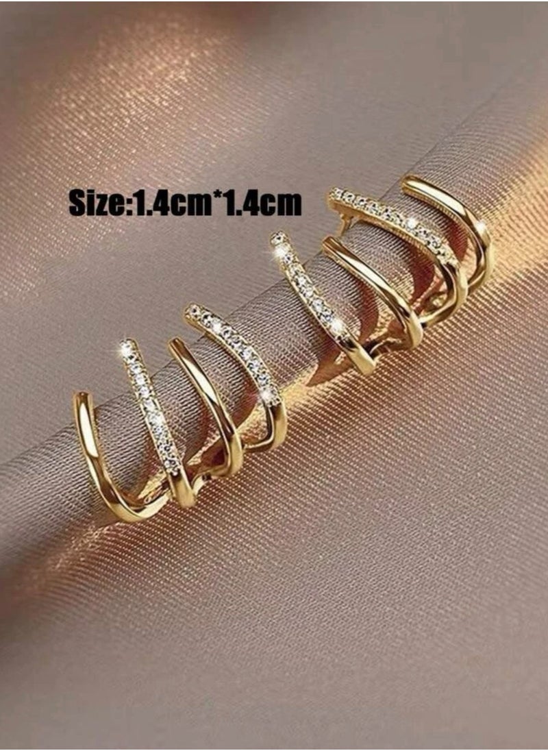 Blueline - Elegant Gold Plated Earrings Cubic Zirconia - Image 1