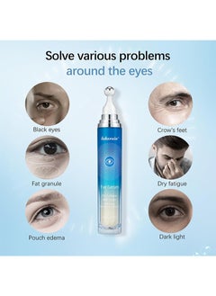 lakerain 5% Caffeine Eye Serum with 360°Eye Massage Roller Eye Serum for Dark Circles and Relieve Puffiness, Reduce Wrinkles and Fine Lines, Eye Bags, Tighten Lifting Brightening Under Eye Cream-0.5 OZ  - Image 2