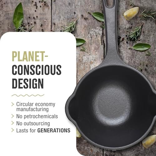 Victoria 0.5-Quart Cast Iron Saucepan, Small Cast Iron Melting Pot Seasoned with Flaxseed Oil, Made in Colombia, Black - Image 5