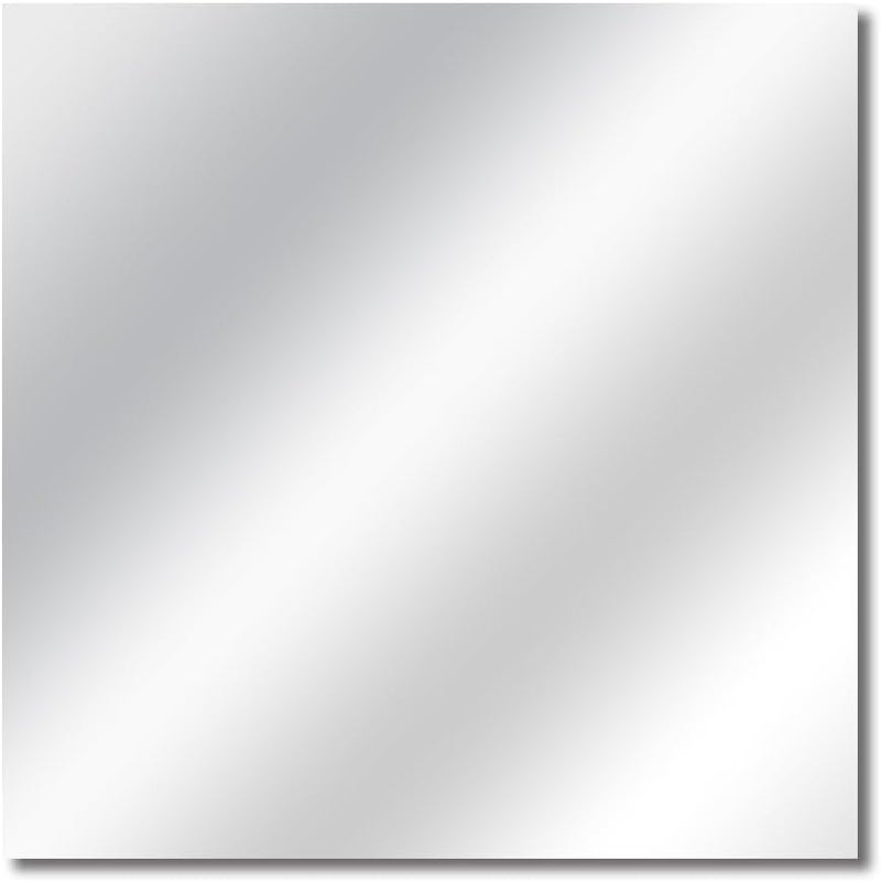 مرآة أكريليك ذاتية اللصق 11.81 × 11.81 بوصة لوح مرآة أكريليك مربع آمن غير قابل للكسر بلاط مرآة لغرفة النوم والمنزل (شفاف) - Image 1