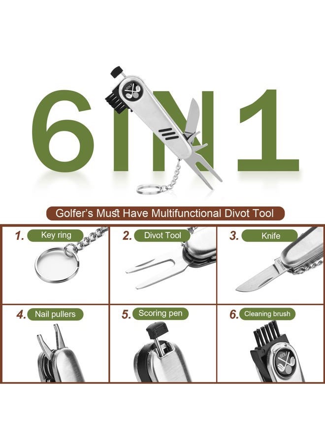 Jiskan Golf Gifts for Men and Women, Golf Accessories Set with Hi-End Case, Golf Balls, Rangefinder, Golf Tees, Brush, Multifunctional Divot Knife, Scorer, Golf Ball Clamp - Image 4