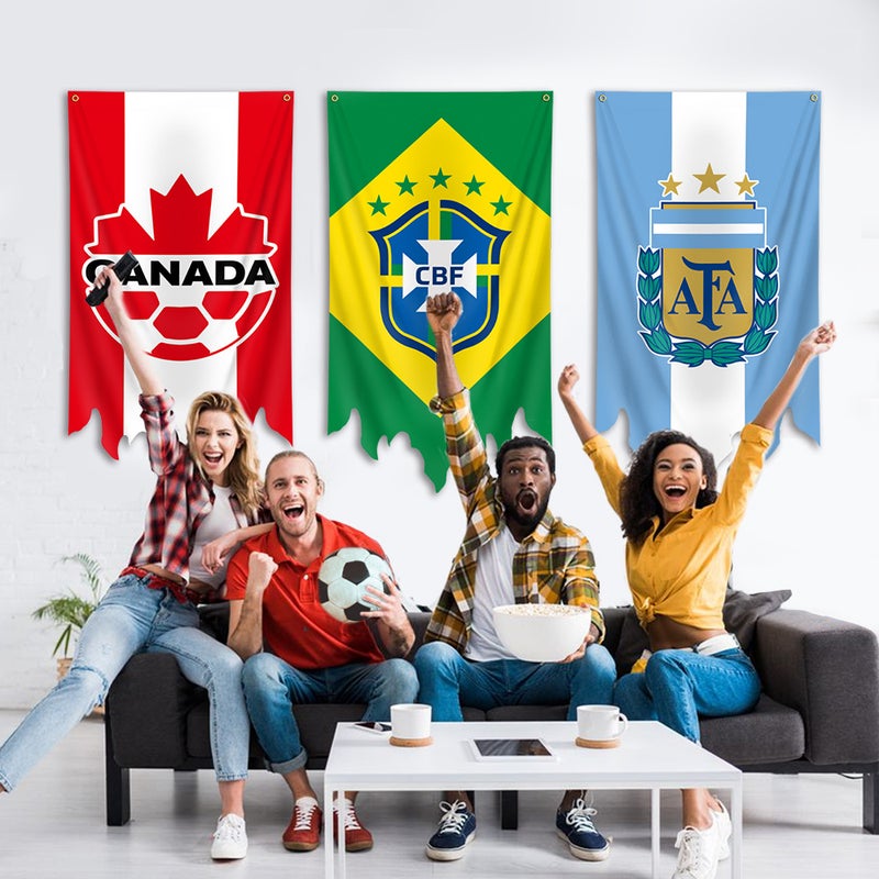 علم مشجعي كأس العالم 2026 - نسيج معلق على الحائط، 70×130 سم - Image 2
