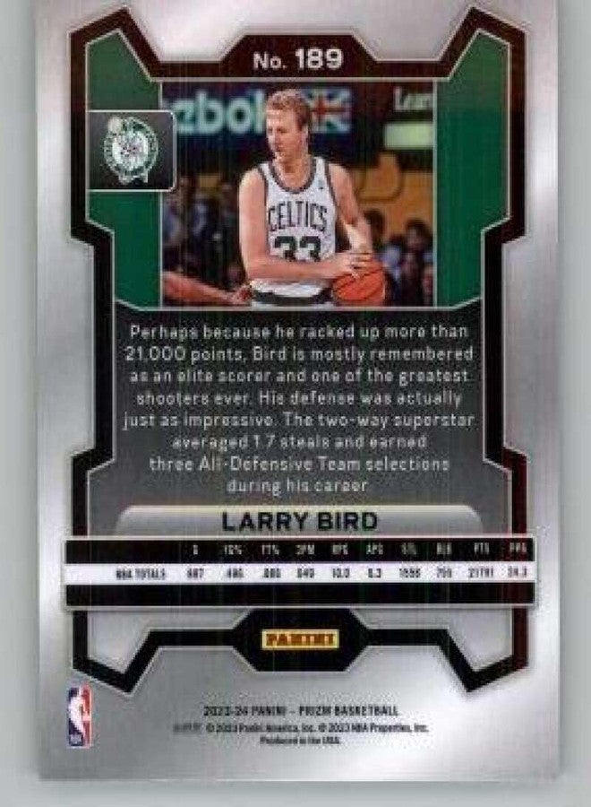 2023-24 PANINI PRIZM #189 LARRY BIRD NMMT CELTICS HOF - Image 2