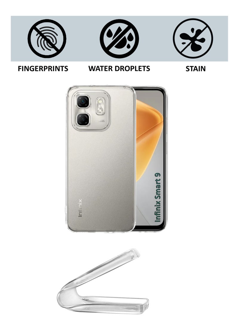 Infinix Smart 9 - Soft Flexible Transparent Silicone Protective Back Case Cover-Transparent - Image 3