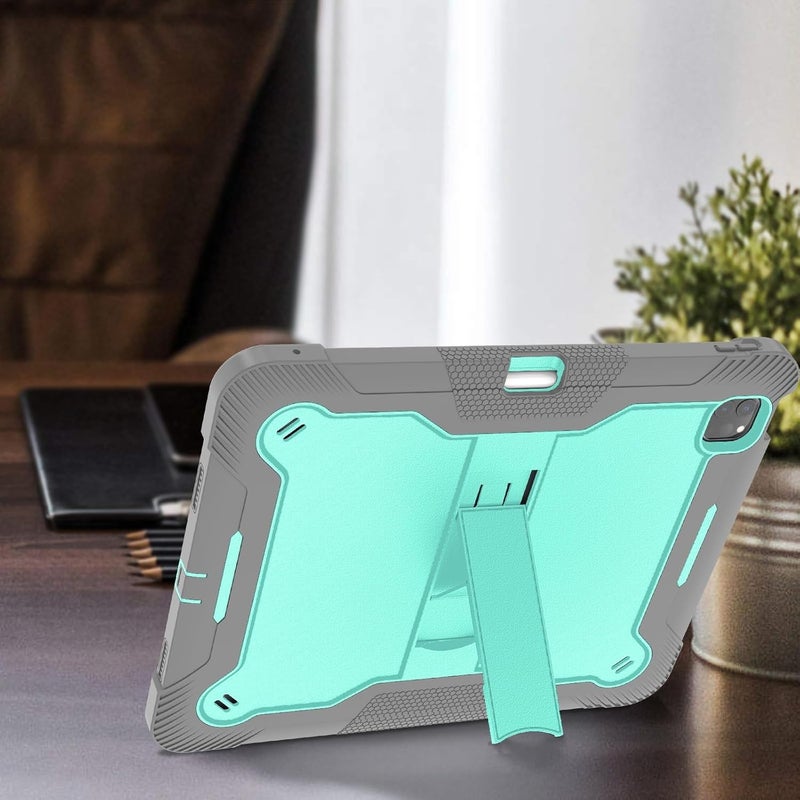 for iPad Pro 13 2024 Protective Cover Rugged Stand Shockproof Protective Cover Suitable for iPad Pro 13 2024(Gray+Green) - Image 5