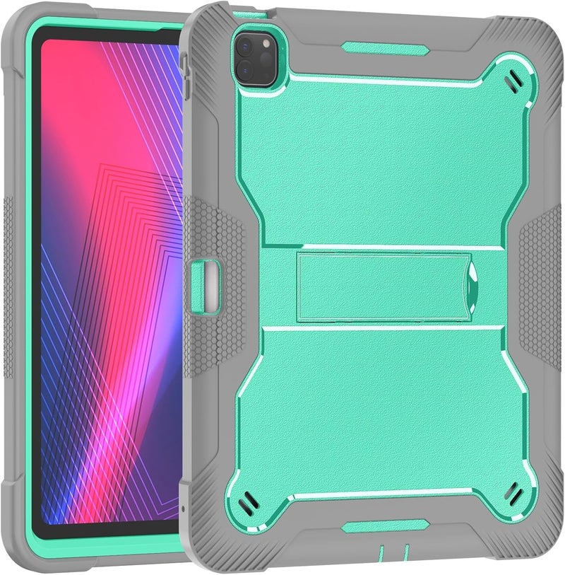 for iPad Pro 13 2024 Protective Cover Rugged Stand Shockproof Protective Cover Suitable for iPad Pro 13 2024(Gray+Green) - Image 1
