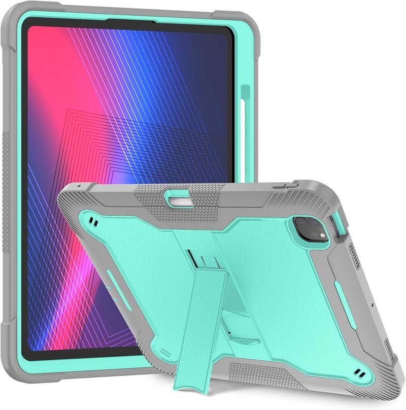 for iPad Pro 13 2024 Protective Cover Rugged Stand Shockproof Protective Cover Suitable for iPad Pro 13 2024(Gray+Green) - Image 4