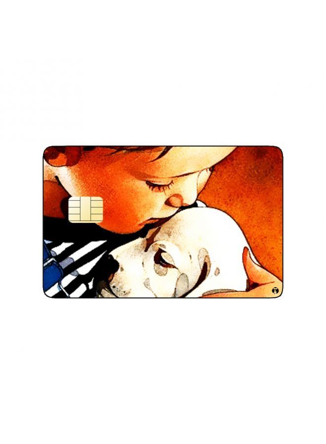 RKN PRINTED BANK CARD STICKER Cute Boy Drawing With Dog - Image 2