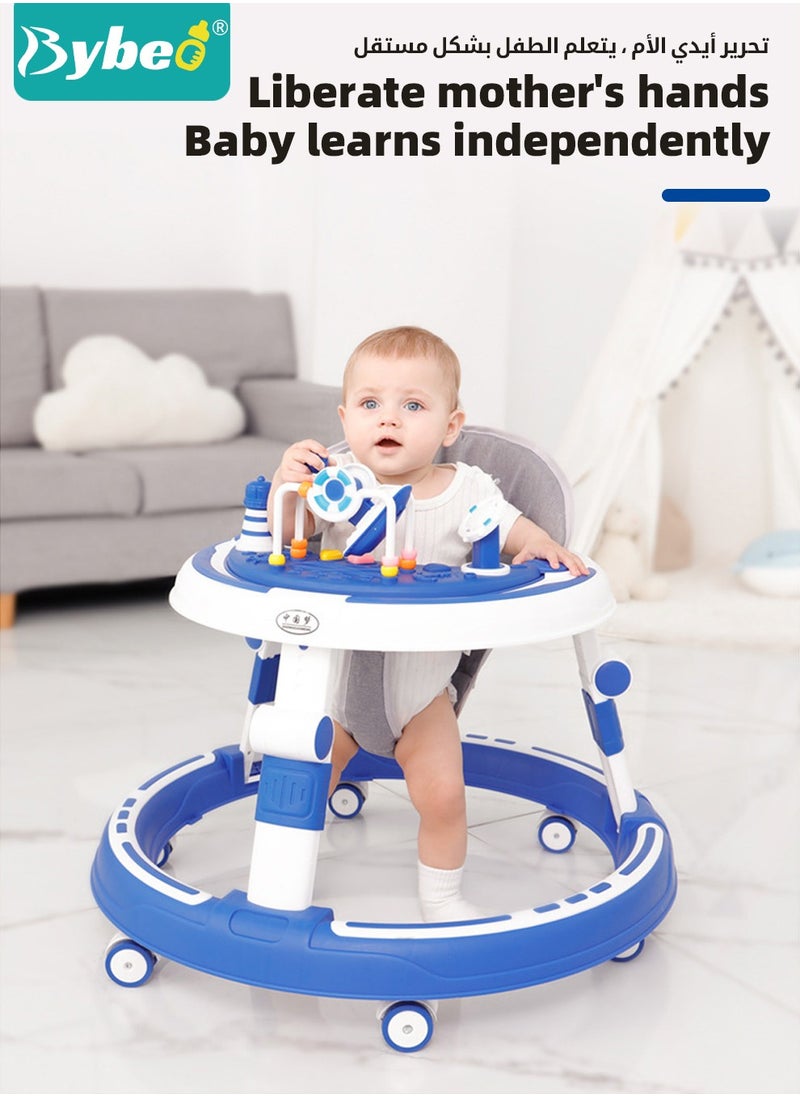 Bybeo 3 in 1 Baby Walker, Foldable Infant Walkers for Boys Girls Children with Big Comfortable Seat Cushion, Detachable Trampoline Mat, Removable Music Tray  - Image 2