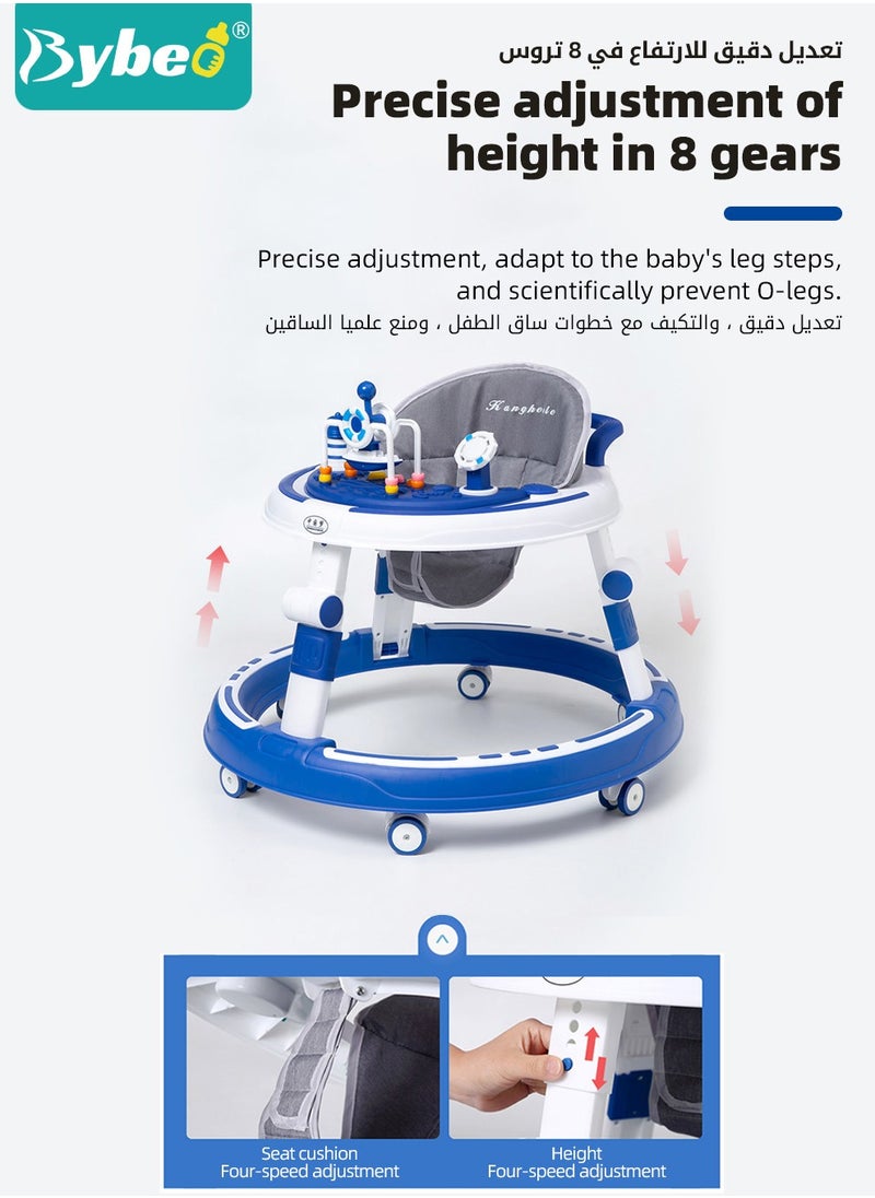 Bybeo 3 in 1 Baby Walker, Foldable Infant Walkers for Boys Girls Children with Big Comfortable Seat Cushion, Detachable Trampoline Mat, Removable Music Tray  - Image 5