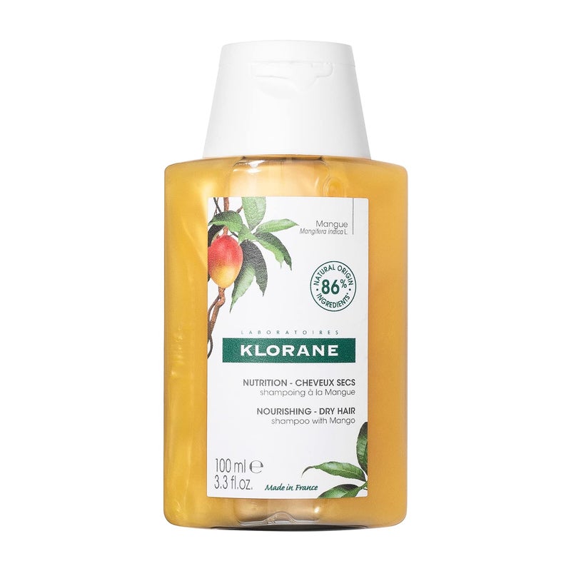 Klorane Klorane Nourishing Shampoo With Mango Butter, Moisturize and Hydrate Dry Hair, Paraben, Silicone, Sls Free, Travel Size, 3.3 Fl Oz (Pack of 1)