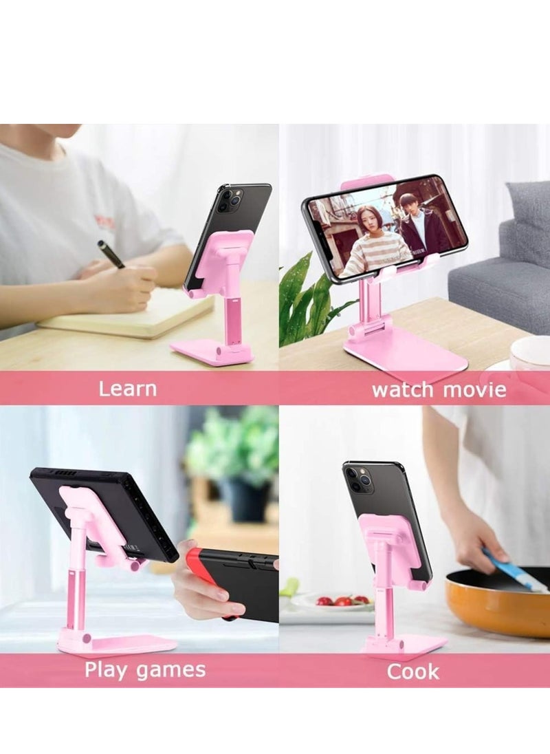 لوكاداه حامل هاتف مكتبي قابل للطي، حامل هاتف مكتبي قابل للتعديل بالكامل - حامل هاتف قابل لتعديل الارتفاع، حامل iPhone قابل للطي من الألومنيوم للمكتب | متوافق مع أجهزة iPhone وiPad وAndroid  - Image 4