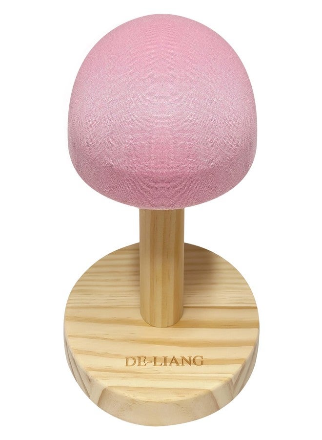 DE-LIANG Bra Wooden Ironing Board, Mini Soft Padded Sleeve Pressing Board with Round Base, Tailor’s Hams with Removable Cotton Cover for Small Table Top Pressing Pad, Long-7.1 Inch, Pink - Image 1