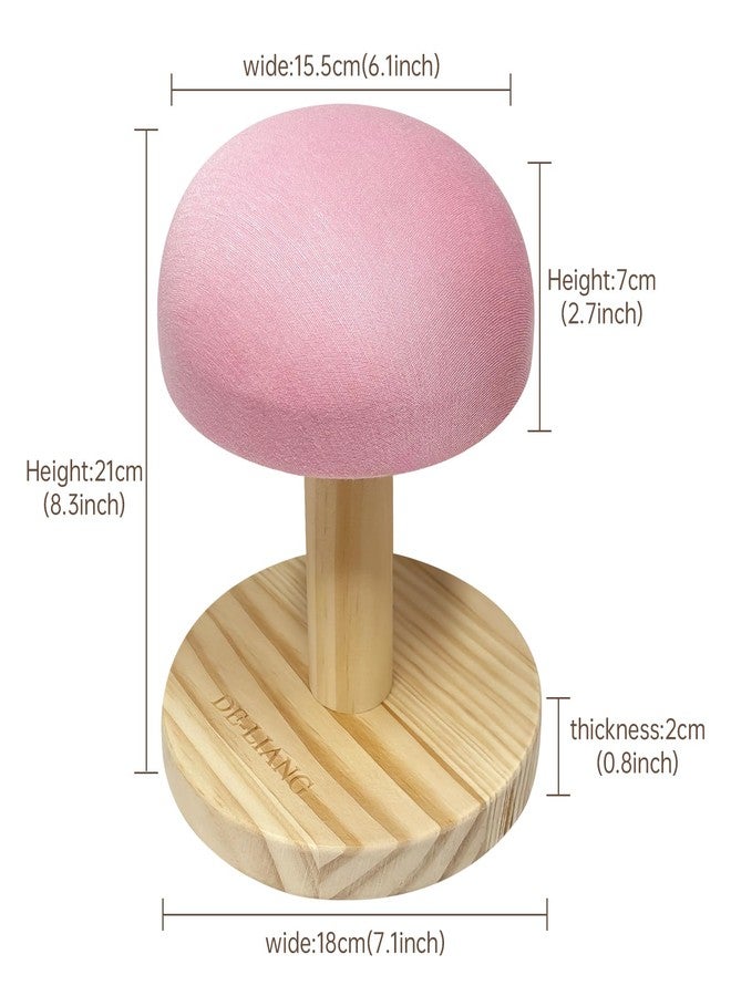DE-LIANG Bra Wooden Ironing Board, Mini Soft Padded Sleeve Pressing Board with Round Base, Tailor’s Hams with Removable Cotton Cover for Small Table Top Pressing Pad, Long-7.1 Inch, Pink - Image 2