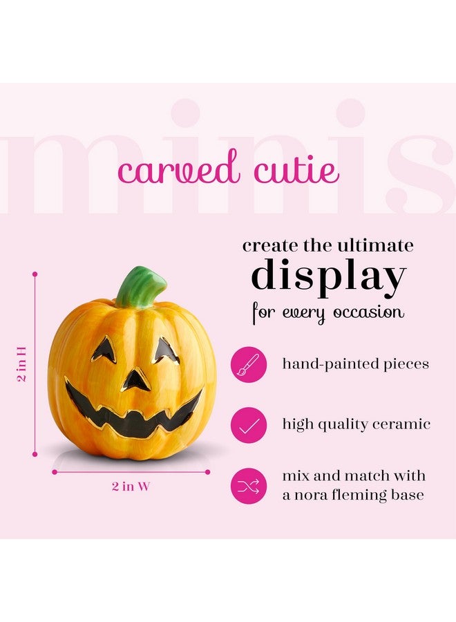 nf nora fleming Nora Fleming Jack O Lantern - Hand-Painted Ceramic Halloween Decor - Fall Minis for The Home and Office  - Image 2