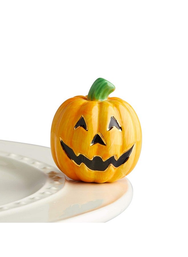nf nora fleming Nora Fleming Jack O Lantern - Hand-Painted Ceramic Halloween Decor - Fall Minis for The Home and Office  - Image 1