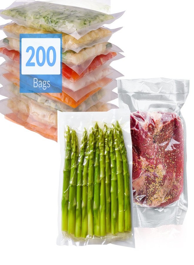 Reli. Vacuum Sealer Bags 8x12 in. | 200 Pack | Pre-Cut Embossed Vacuum Bag for Food | BPA Free | Food Sealer for Sous Vide, Freezer Storage, Meal Prep | Quart Size, Clear - Image 1