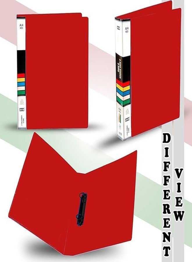 HCS Plastic File Folder 2D Ring Binder A4 Size Tough & Efficient and Elegant Document Storage, School Project Binders, Contemporary Design for Neat Organization (RED, Pack of 8) - Image 3