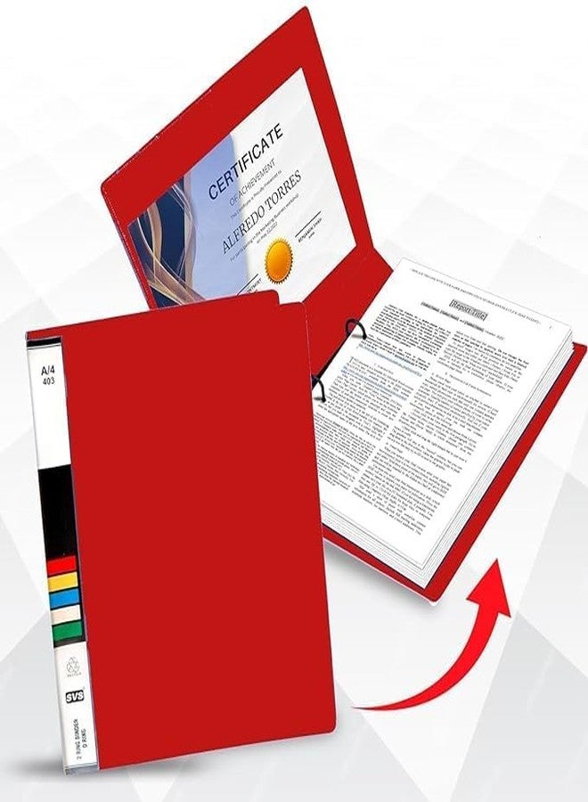 HCS Plastic File Folder 2D Ring Binder A4 Size Tough & Efficient and Elegant Document Storage, School Project Binders, Contemporary Design for Neat Organization (RED, Pack of 8) - Image 5