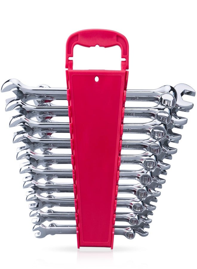 EFFICERE Max Torque 20-Piece Premium Metric and SAE Combination Wrench Set in Rack | Metric Size 8mm - 19mm, Inch Size 5/16” - 3/4” | Longer Wrench Body Design, Chrome Vanadium Steel, Unique V-Groove Open End - Image 1