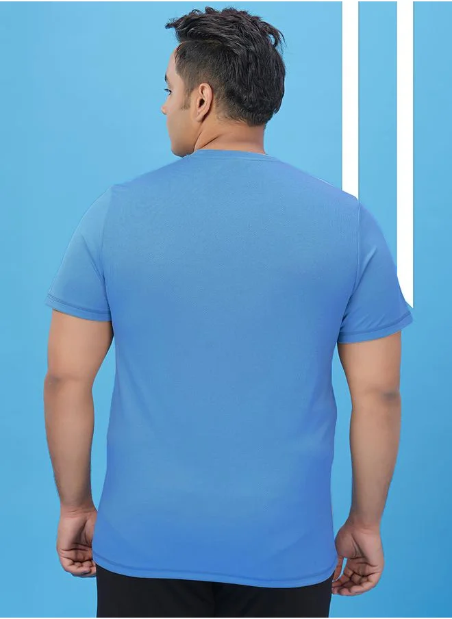 Technosport Technosport Men Solid Round Neck Slim Fit T-Shirt with Technocool+
