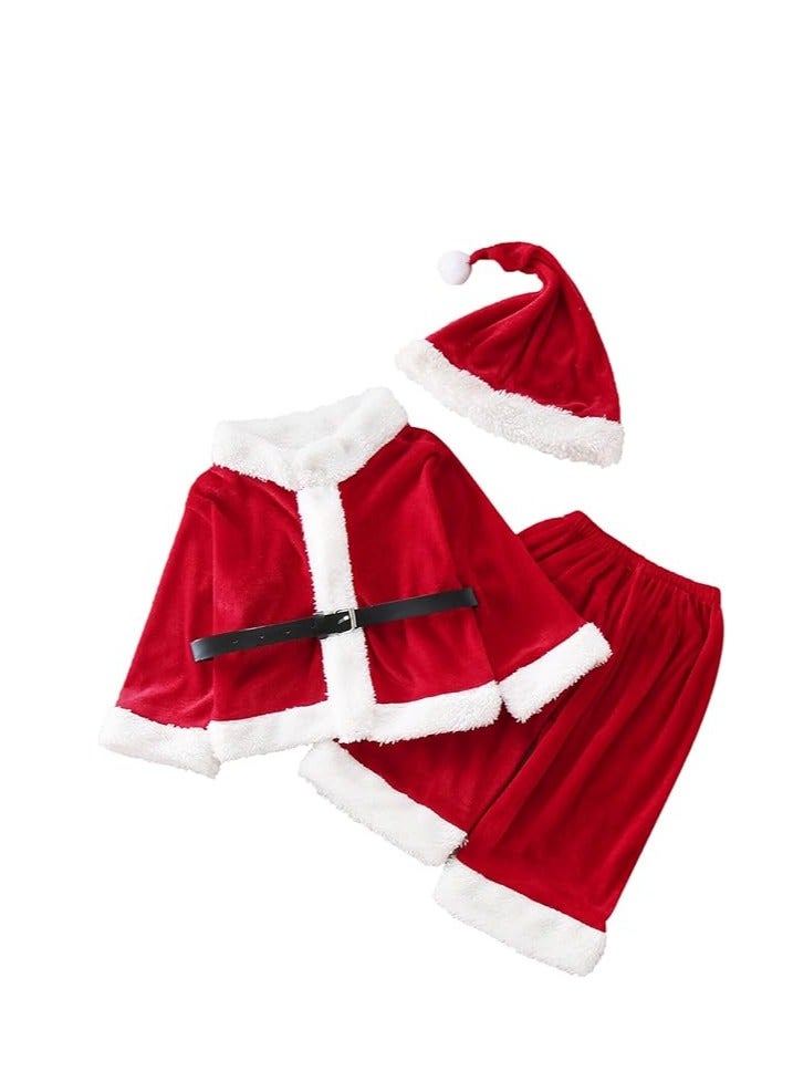 برين جيجلز قهقهات الدماغ زي سانتا كلوز للأطفال للأولاد مع قبعة سانتا وزي سانتا مع حزام - صغير - Image 2