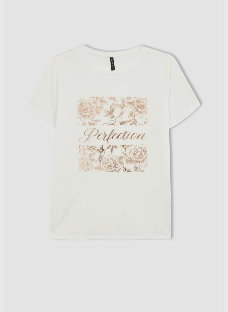 DeFacto Woman Crew Neck Knitted Short Sleeve T-Shirt