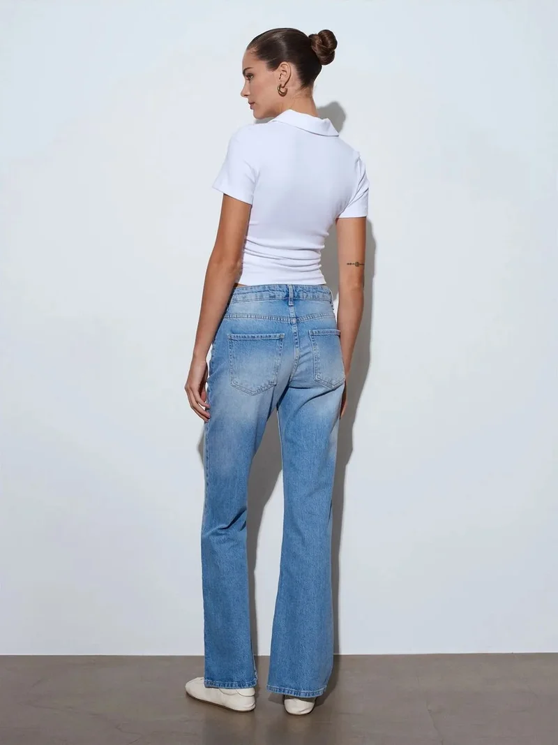 ديلفين Dilvin Low-waist Bootcut Denim Jeans